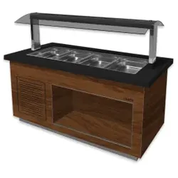 SARO Heißes Buffet PREMIUM LINE SB, Hochwertiges Buffet für warmes Essen ideal für Veranstaltungen und Feiern, Farbe: walnuss, Breite: 170 cm