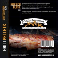 Grillschmecker Grillpellets - Holzpellets 10kg aus Pfirsich und Buchenholz Beutel für Grill, Pelletofen & Smoker