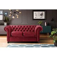 Home affaire Chesterfield-Sofa Chesterfield Home 2-Sitzer, mit edler Knopfheftung und typischen Armlehnen rot