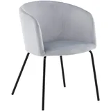Livetastic Stuhl, Schwarz, Hellgrau, Metall, Textil, Rundrohr, 55x78x55 cm, Esszimmer, Stühle, Esszimmerstühle, Vierfußstühle