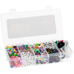 Kunststoff-Perlen-Set in Sortierbox, 1900 Stück