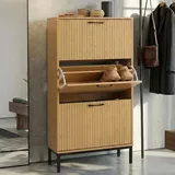 MCW P48 60 x 125 x 25 cm 3 Kippfächer Bambus-Optik / Bambus