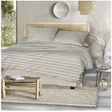IRISETTE Easy 8548 Gestreift Grau 155 x 220 cm + 80 x 80 cm