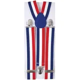 P' Clown – 56010 – verstellbare Hosenträger mit Clips – Breite 3,5 cm – Blau, Weiß, Rot – für Karneval, Cosplay, Halloween, Kostümpartys, Themenabende – Unisex - Einheitsgröße