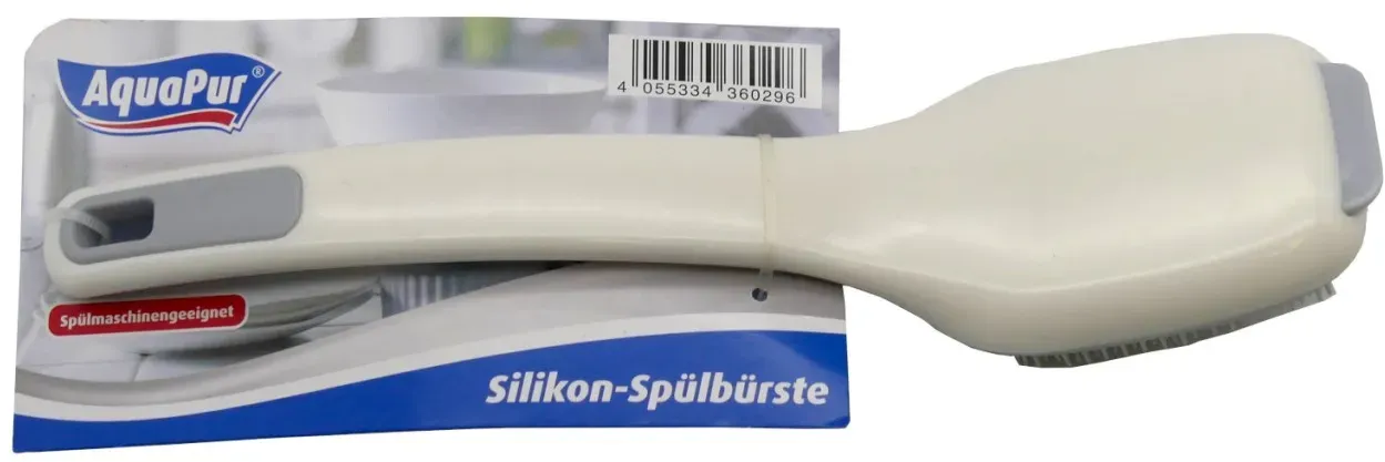 AquaPur Silikon-Spülbürste Reinigung mit Griff grau Kunststoff spülmaschineng...