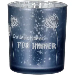 Windlicht Trauer dunkelblau 8cm Variante 2