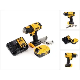 DeWalt DCE 530 P1 Akku Heißluftpistole 18V 530°C + 1x Akku 5,0Ah + 1x Lader + Flächen- und Reflektordüse