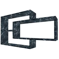 TRAUMMÖBEL Wandregal Karo Marmor Schwarz Bücherregal Holz Hängeregal Schweberegal
