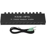 10-Kanal-Kopfhörer, Verstärker-Verteiler 1 In Out Stereo Portable Mini Jack TRS 3,5 Mm für Studio und Bühne