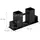 Relaxdays Holzstapelhilfe 16 x 34 x 10 cm schwarz 2er Set