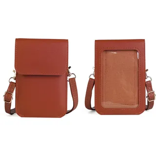 Tragetasche mit transparentem Fenster und Tasche für Freestyle Libre 2 / Libre 3 / Libre 14 Tage (alle Modelle), Braun