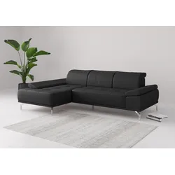 Ecksofa PLACES OF STYLE "Caluna", schwarz, B:280cm H:81cm T:174cm, Sofas, Inkl.Sitztiefenverstellung