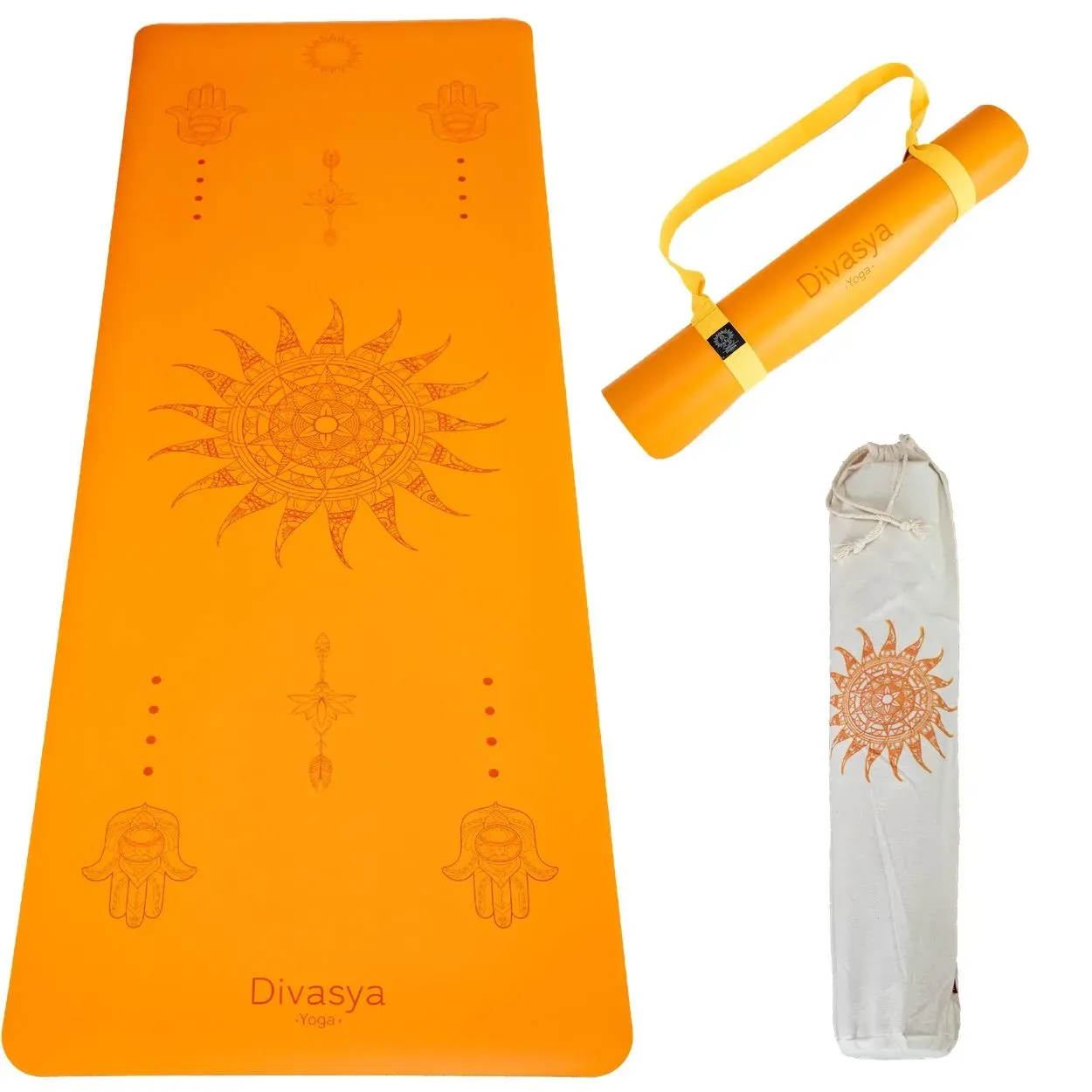 Divasya Yogamatte aus Eco-PU & Naturkautschuk 1 St orange