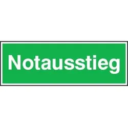 SafetyMarking Fluchtwegschild Alu B300xH105 mm Notausstieg langnachleuchtend