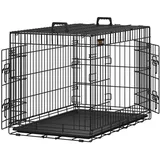 Songmics Hundekäfig L 92,5 x 57,5 x 64 cm Schwarz