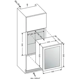 Amica WK 341 220 S Weinkühler mit Kompressor, Integriert, 59 Flasche(n), G, Innenbeleuchtung, Schwarz