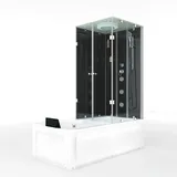 AcquaVapore Whirlpool Dusche Kombination K05-L30-WP Duschtempel 180x90 cm - Schwarz