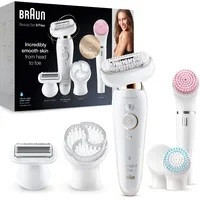 Braun Silk-épil 9 Flex 9100 Beauty Set + FaceSpa weiß/gold