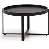 Wohnling Couchtisch - schwarz - Massivholz - 60 cm