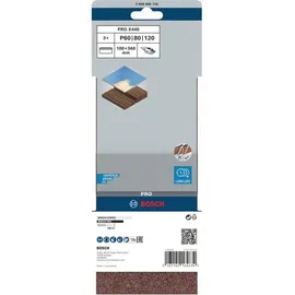 Bosch Schleifband-Set 100 x 560 mm 3 Stück Körnung 60/80/100