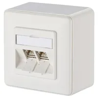 Metz Connect Netzwerkdose Aufputz CAT 6a 2 Port Reinweiß