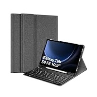 Fintie Tastatur Hülle für Samsung Galaxy Tab S9 FE 10.9 Zoll/Tab S9 11 Zoll 2023 Tablet, Keyboard Cover mit Magnetisch Abnehmbarer Deutscher Bluetooth Tastatur, Dunkelgrau