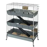 ferplast® Ferplast Kaninchenkäfig RABBIT 120 DOUBLE, Öffnung der Vorderseite, Halterung und Zubehör inklusive, 118 x 58 x h 166 cm.