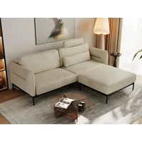 Ecksofa SALENTO L Velvet Beige - Beige