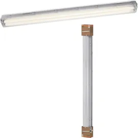 LEDVANCE LED Feuchtraumwannenleuchte Damp Proof Essential Grau 120cm IP65 2 x 15W T8 2400lm Neutralweiß 4000K - Grau