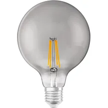 LEDVANCE Smarte LED-Lampe mit Wifi Technologie, Sockel E27, Dimmbar, Warmweiß (2500K), Globeform, Klares Filament im Rauchglas, Ersatz für herkömmliche 48W-Birnen, steuerbar mit Alexa, Google & App