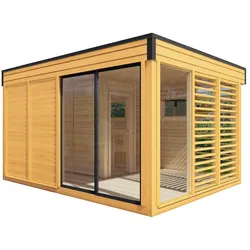 Wolff Finnhaus Saunahaus Paradiso 4x3 (2-Raum) kiefer -