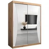 abiks möbel Schwebetürenschrank MONACO 150 x 200 x 62 cm Weiß