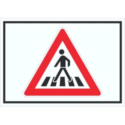 HB-Druck Schild Achtung Fußgängerüberweg Symbol A3 (297x420mm)