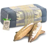 livasia Stützkissen Yogakissen (Deluxe) - 17x34x12cm, Kapok, vegan, handgefertigt grau