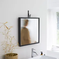 Spiegel aus Metall 50x50 cm in schwarz industreiller Stil Loft Stil neu Tikamoon