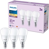 Philips LED-Lampe P45 E14 WW FR ND 3PF/8 AM, Warmweiß