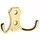 MS Beschläge Doppelhaken Handtuchhalter Messing-Optik