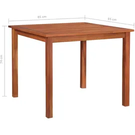 vidaXL Gartentisch 85 x 85 x 74 cm Akazie braun