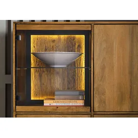 Massivmoebel24 Highboard Mango / Altholz 111x47x145 schwarz / natur lackiert Davis #30