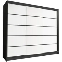 silape Sofnet Schwebetürenschrank, Schwarz, Weiß, Holzwerkstoff, Rechteckig, 250x215x58 cm Schlafzimmer, Kleiderschränke, Schwebetürenschränke
