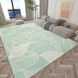 Generisch Teppiche fürs Schlafzimmer Strichzeichnungen Blattstruktur 140x200 cm Teppiche für Wohnzimmer Schlafzimmer Esszimmer, Rutschfester Weicher Kurzflor-Teppich, Dekorative Teppiche