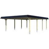 SKANHOLZ Doppel-Carport Wendland 6,30 x 8,79 m beige inkl. Regenrinne/Pfostenanker