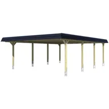 SKANHOLZ Doppel-Carport Wendland 6,30 x 8,79 m beige inkl. Regenrinne/Pfostenanker