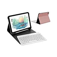 IVEOPPE Tastatur iPad 10. Generation, iPad 10 Hülle mit Tastatur 10,9 Zoll 2022, Magnetisch Abnehmbare Bluetooth QWERTZ Hülle Tastatur für iPad 10 Generation, Rose Gold