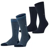 Burlington Herren Socken Everyday Stripe 2Pack 21087-6120 40-46 - Marine - 40-46