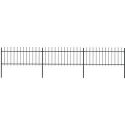 Gartenzaun mit Speerspitzen Stahl 5,1 x 0,8 m Schwarz