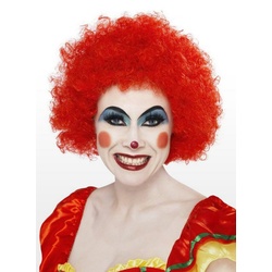Smiffys Kostüm-Perücke Clown rot, Rotes Clownskostüm Accessoire rot