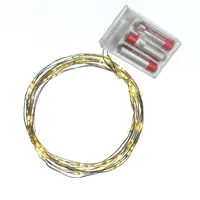 MARELIDA LED Drahtlichterkette 100 warmweiße LED 4,95m Batteriebetrieb silber