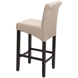 Mendler Barhocker HWC-C33, Barstuhl Tresenhocker, Holz FSC®-zertifiziert ~ creme, dunkle Beine, Kunstleder