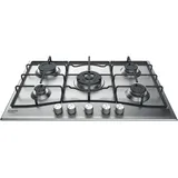 Hotpoint Pcn 752 T/IX/HA Schwarz, Edelstahl Einbau-Gasherd 75 cm 5 Brenner Steuerung Front 75CM